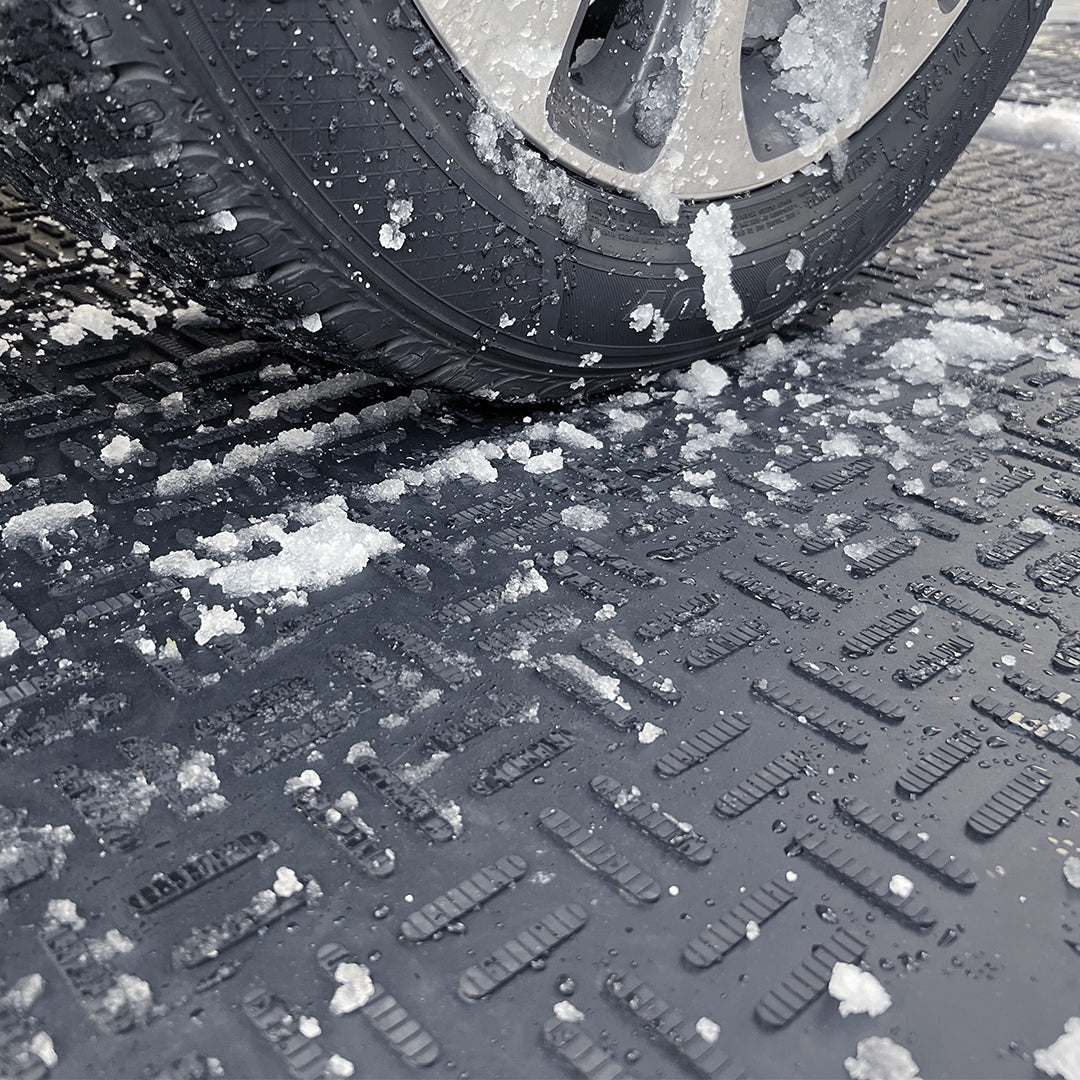Hot Step heated mat keeping pathways clear in heavy snow