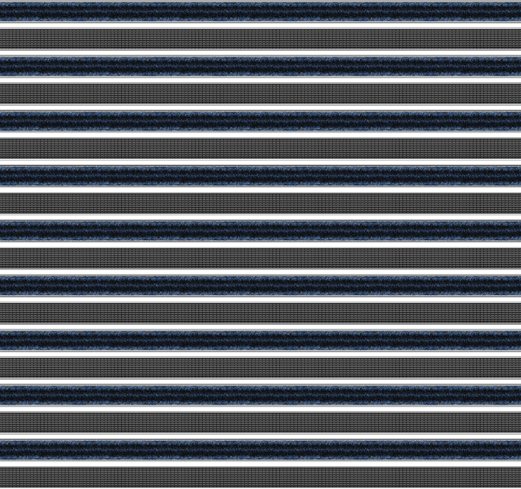Top Clean High Aluminum Entrance Matting - 42mm with Ribbed Carpet and Grooved Rubber