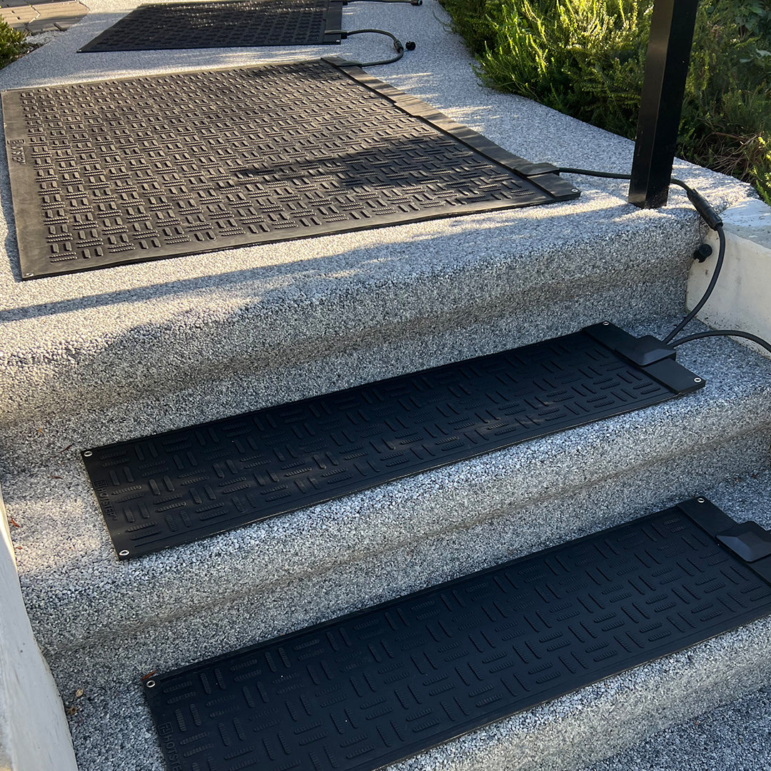 Snow melting mats for entrances and emergency exits