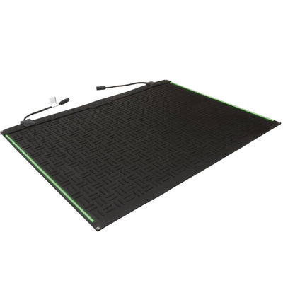 Snow melting mat installation on residential walkway