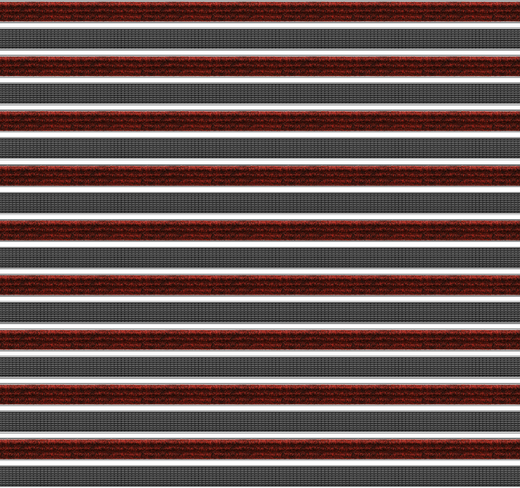 Top Clean High Aluminum Entrance Matting - 42mm with Ribbed Carpet and Grooved Rubber