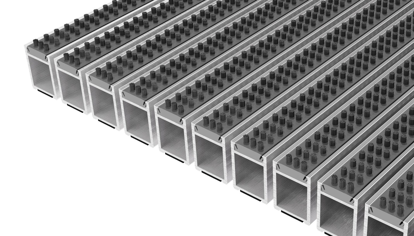 Top Clean High Aluminum Entrance Matting - 42mm with Cassette Brush