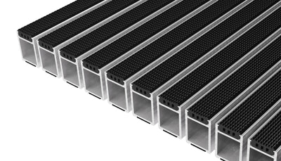 Top Clean High Aluminum Entrance Matting - 42mm with Grooved Rubber