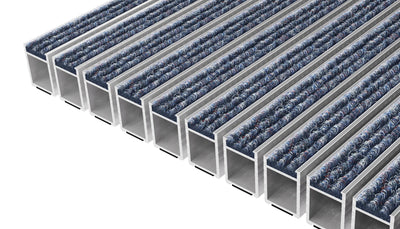 Top Clean High Aluminum Entrance Matting - 42mm with Ribbed Carpet