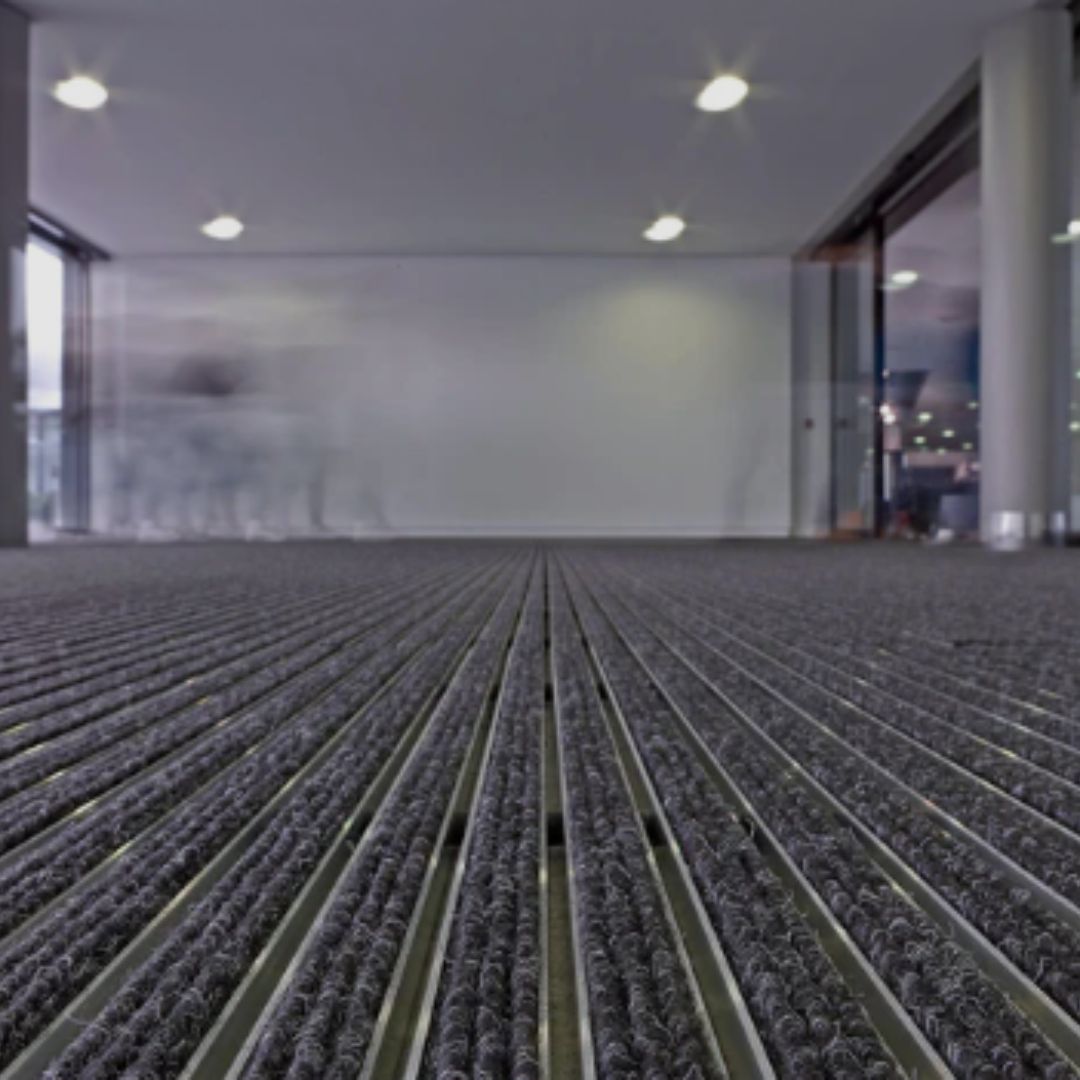 Top Clean Trend Aluminum Entrance Matting - 12mm with Ribbed Carpet