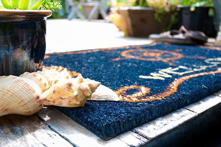 Doormat Ships Wheel Welcome