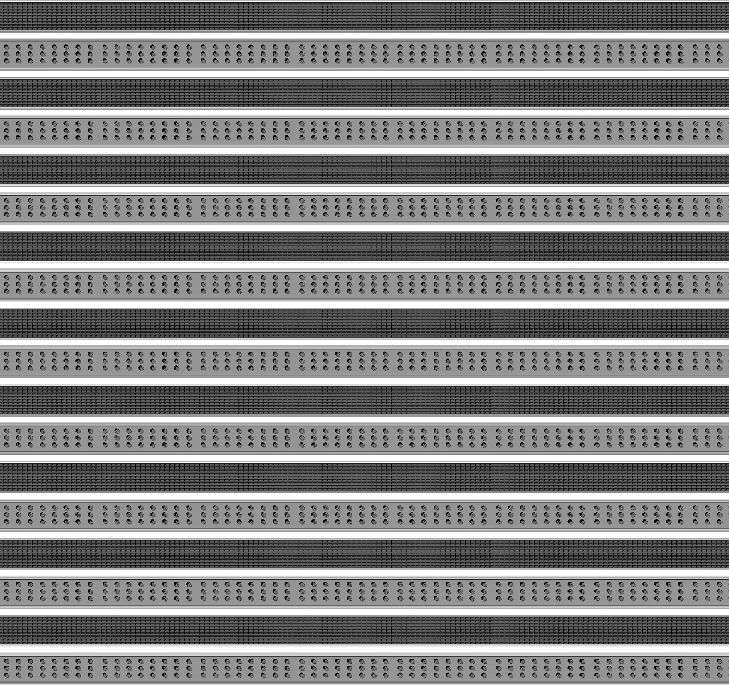 Top Clean High Aluminum Entrance Matting - 42mm with Grooved Rubber and Cassette Brush