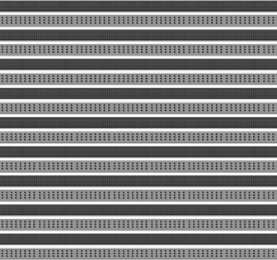 Top Clean High Aluminum Entrance Matting - 42mm with Grooved Rubber and Cassette Brush