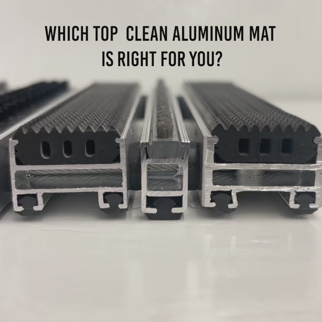 Top Clean Trend Aluminum Entrance Matting - 12mm with Ribbed Carpet