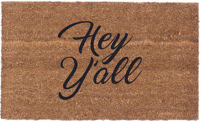 Hey Y'all Vinyl Coir Doormat