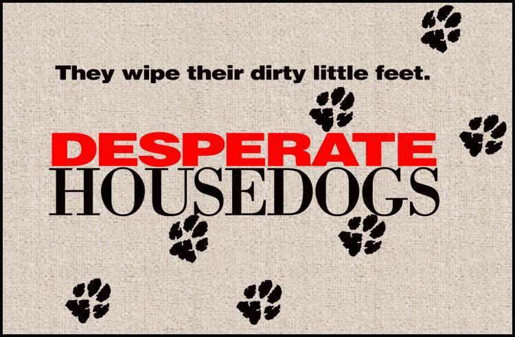 FUNNY 'DESPERATE HOUSEDOGS' DOORMAT (BLACK)