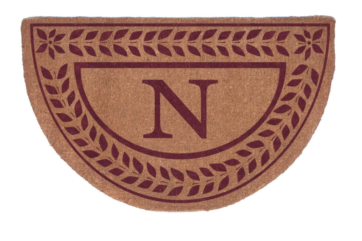 Half Round Leafy Vines Border Personalized Doormats