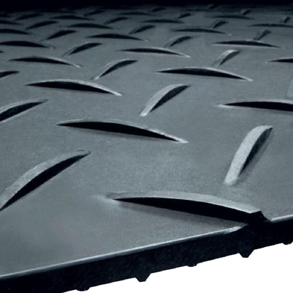 Protecting turf using durable ground protection mats for trucks and heavy equipment